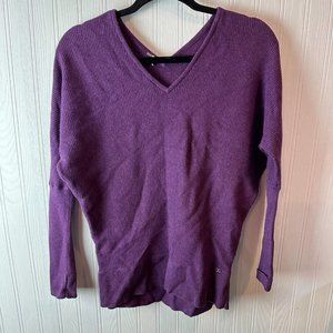 Calia  Top Long sleeve V-neck Purple Knit Pre-owned- no holes, stains PIT TO PIT